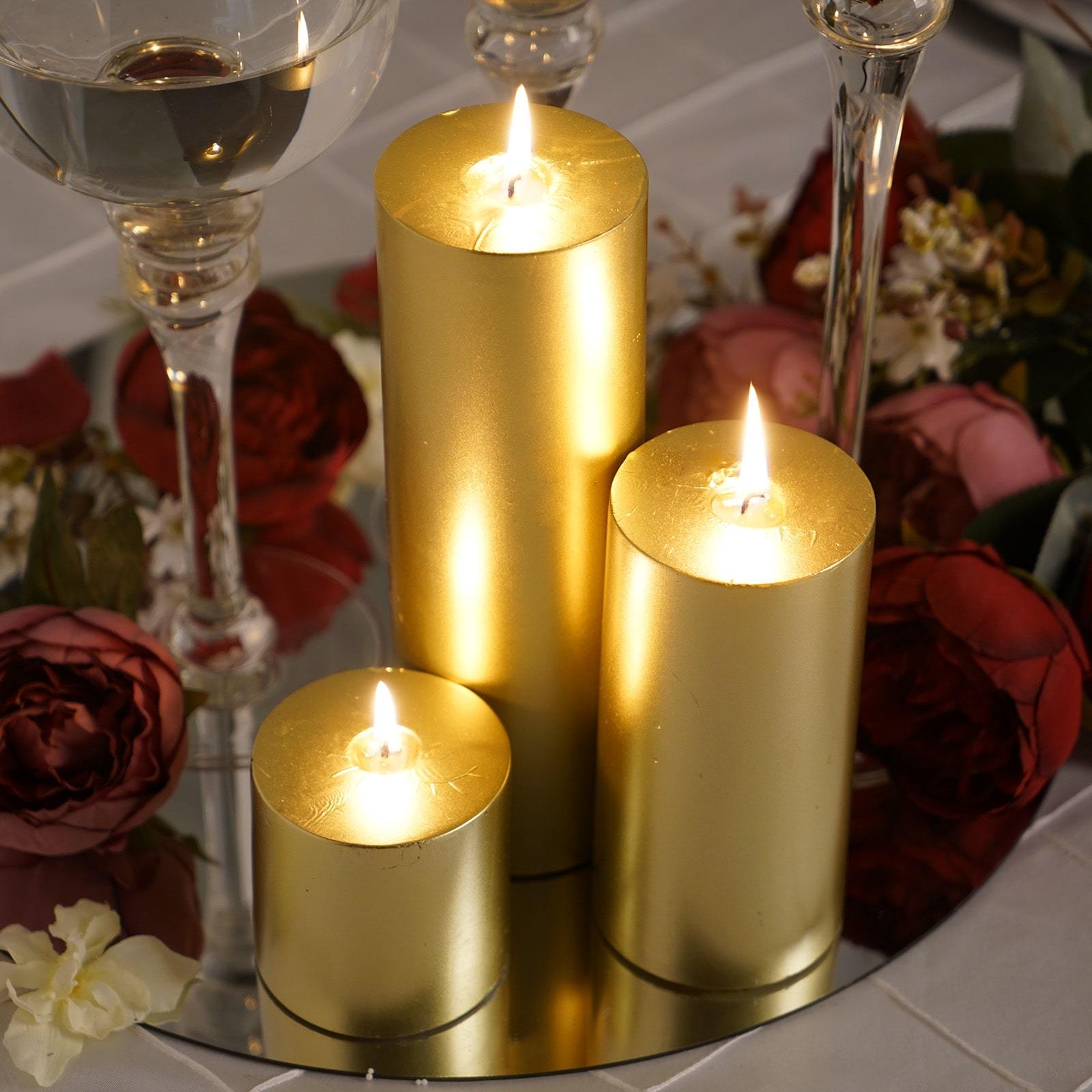 3Inch tall Unscented Round Pillar Candles Home Wedding Events
