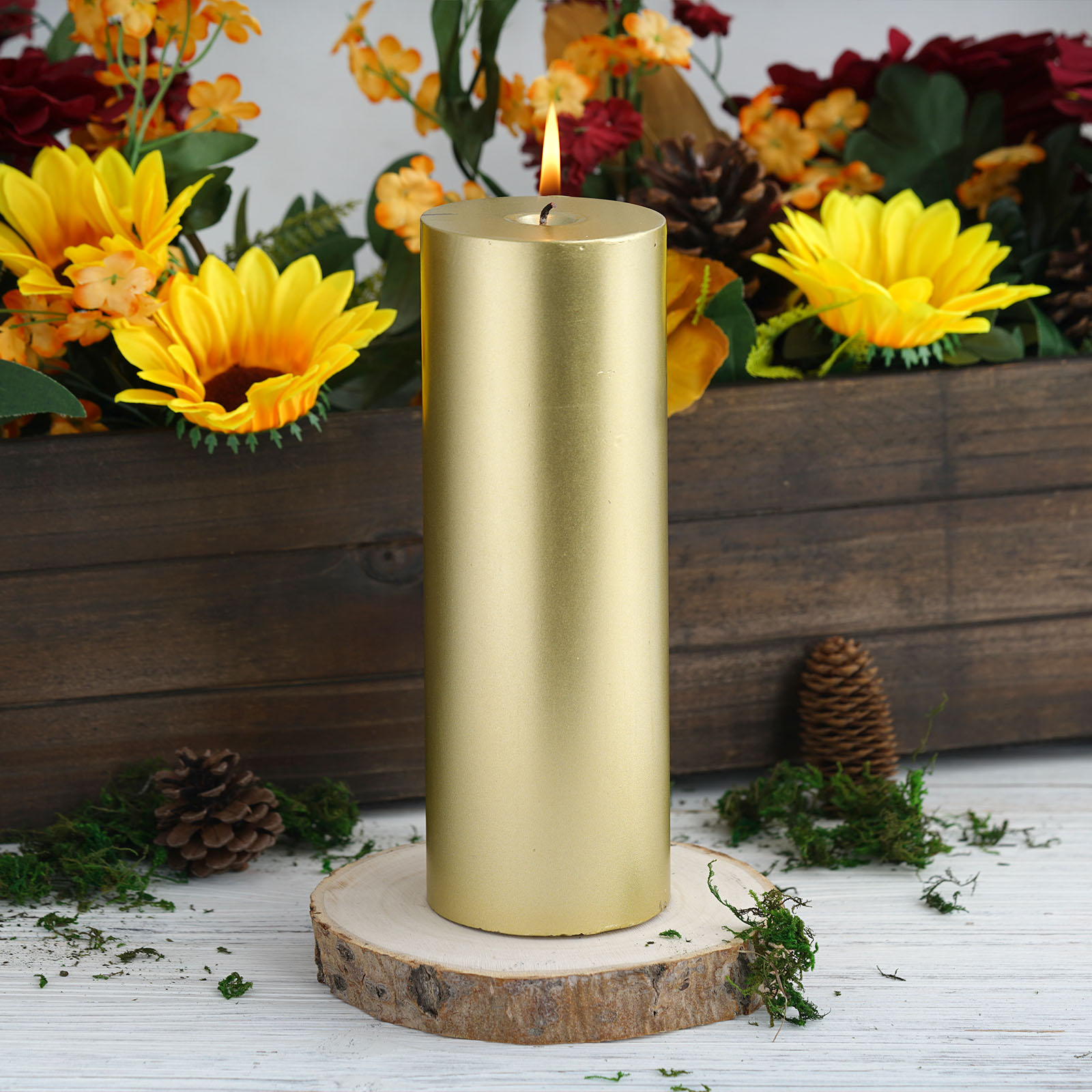 9Inch tall Unscented Round Pillar Candle Home Wedding Events