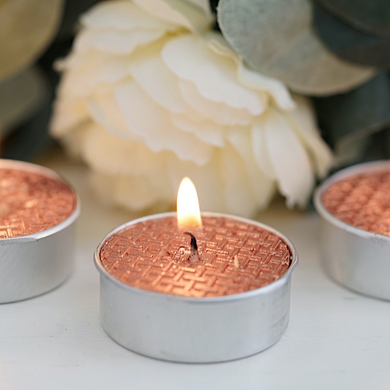 Metallic Silver Gold Unscented Tealight Candles Party Home Events