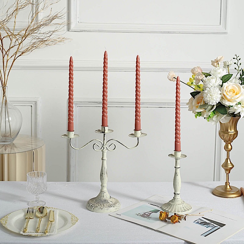 12 Unscented 11 in Long Spiral Premium Wax Taper CANDLES Party Home Decorations - Picture 35 of 82