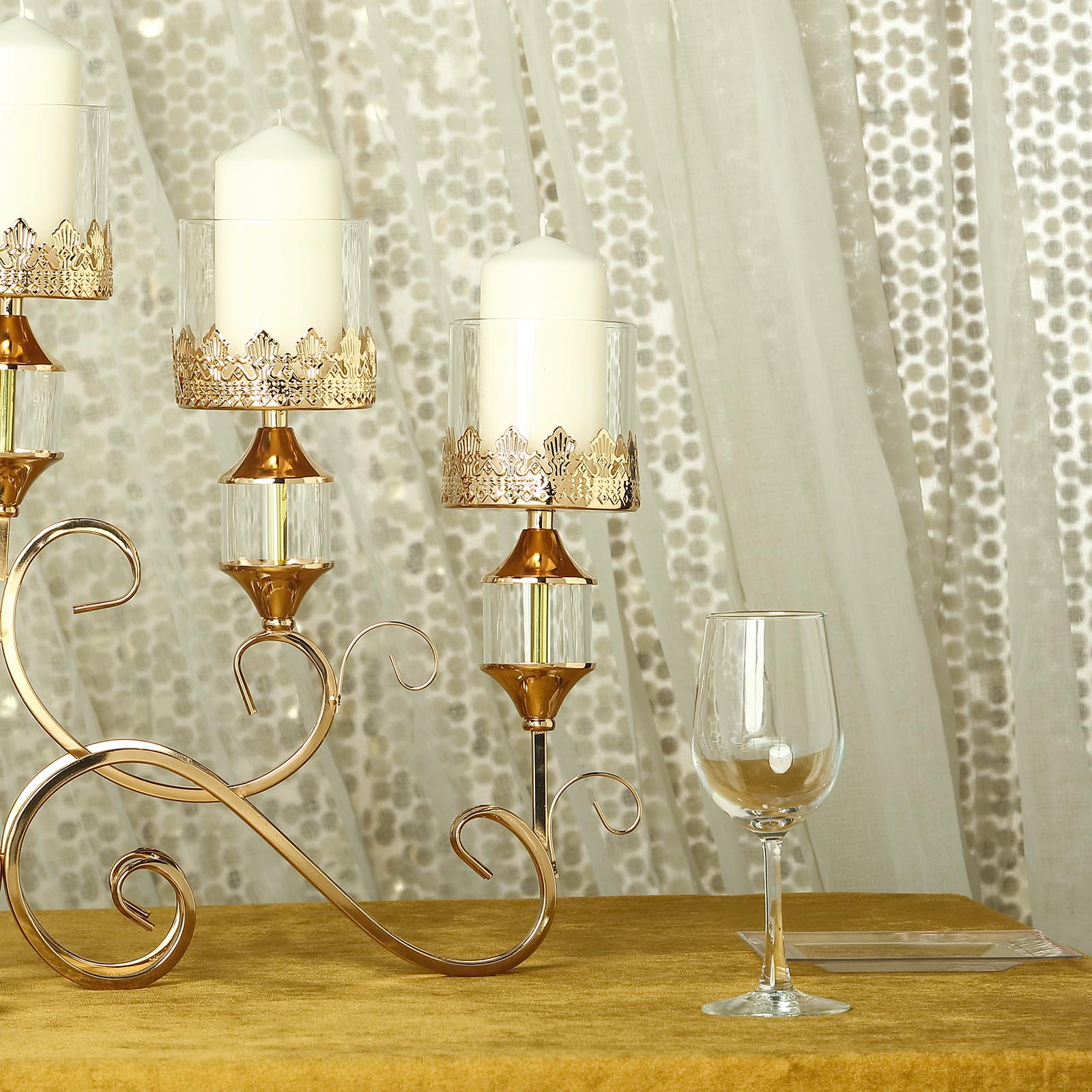 18Inch tall Candelabra Hurricane Candle Holder with Glass Party