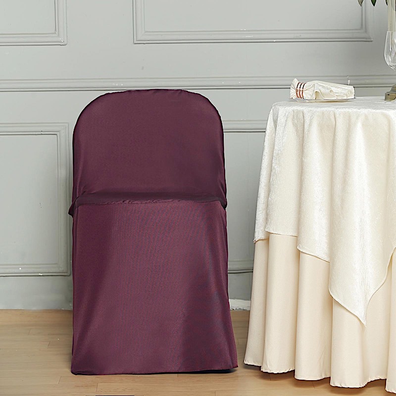 100 Polyester Folding CHAIR COVERS Wedding Banquet Party Slipcover Decorations - Picture 23 of 134