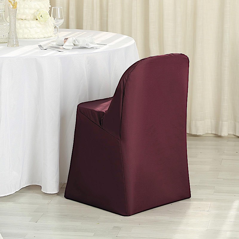 100 Polyester Folding CHAIR COVERS Wedding Banquet Party Slipcover Decorations - Picture 25 of 134