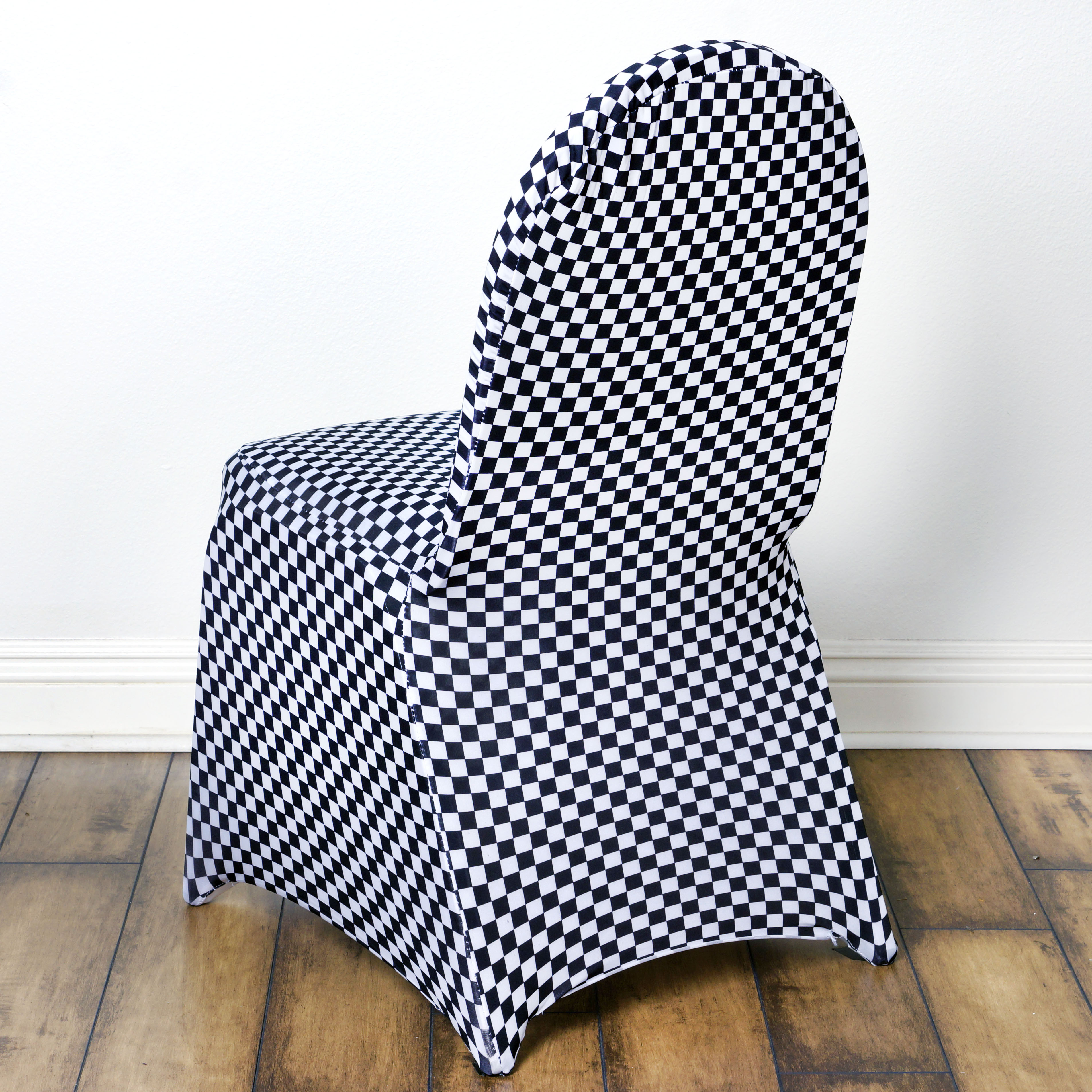 Checkered Spandex STRETCHABLE CHAIR COVERS Wedding Slipcover Supply