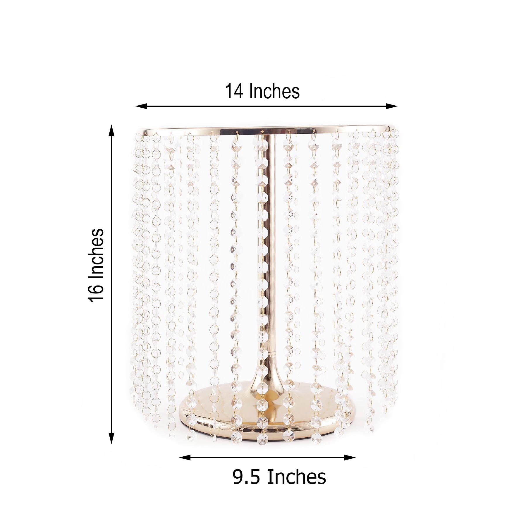 16-Inch tall Crystal Pendants Metal Cake Stand Wedding Party Home Decorations - Picture 8 of 18