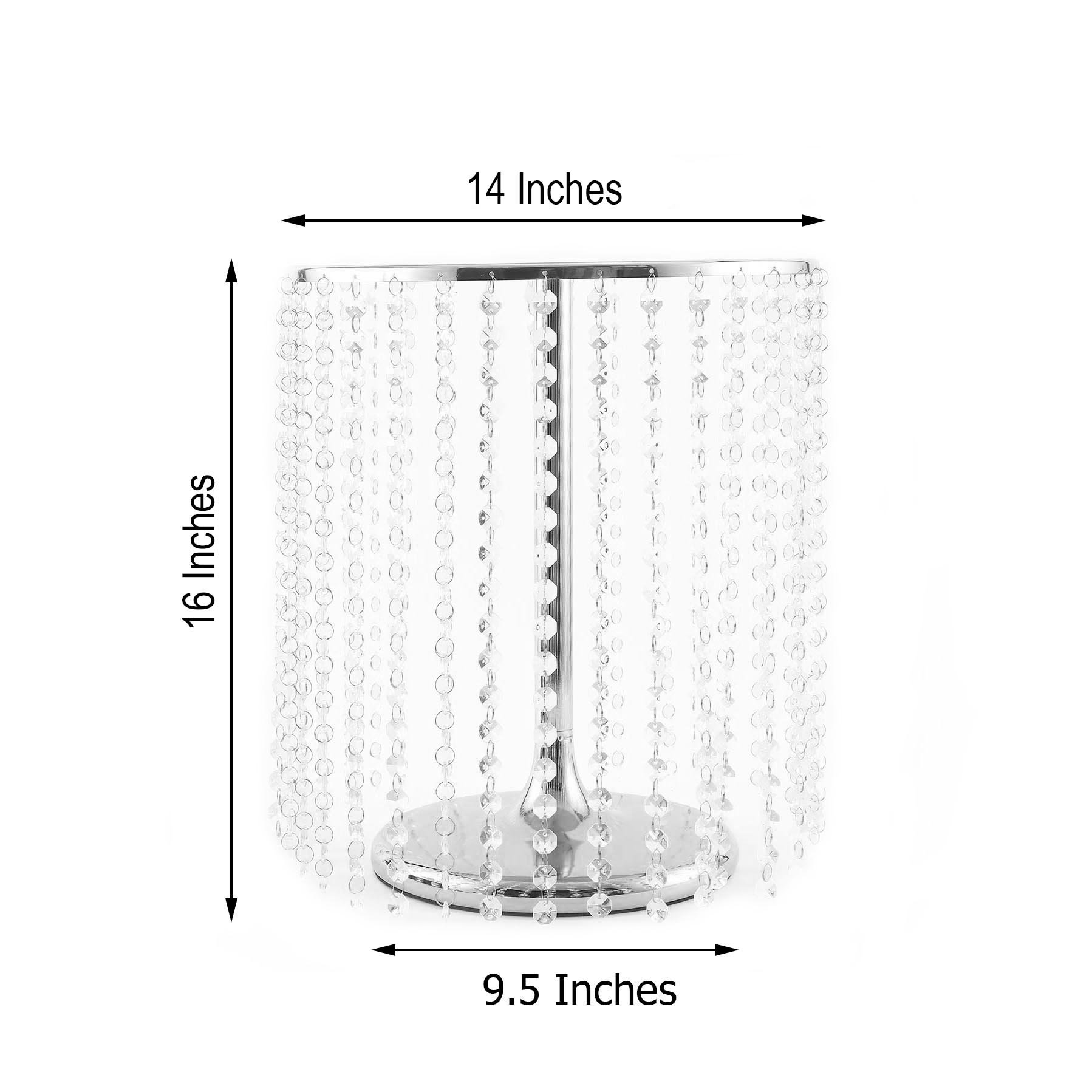 16-Inch tall Crystal Pendants Metal Cake Stand Wedding Party Home Decorations - Picture 16 of 18