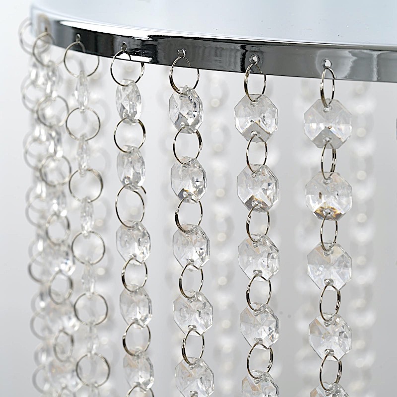 16-Inch tall Crystal Pendants Metal Cake Stand Wedding Party Home Decorations - Picture 12 of 18