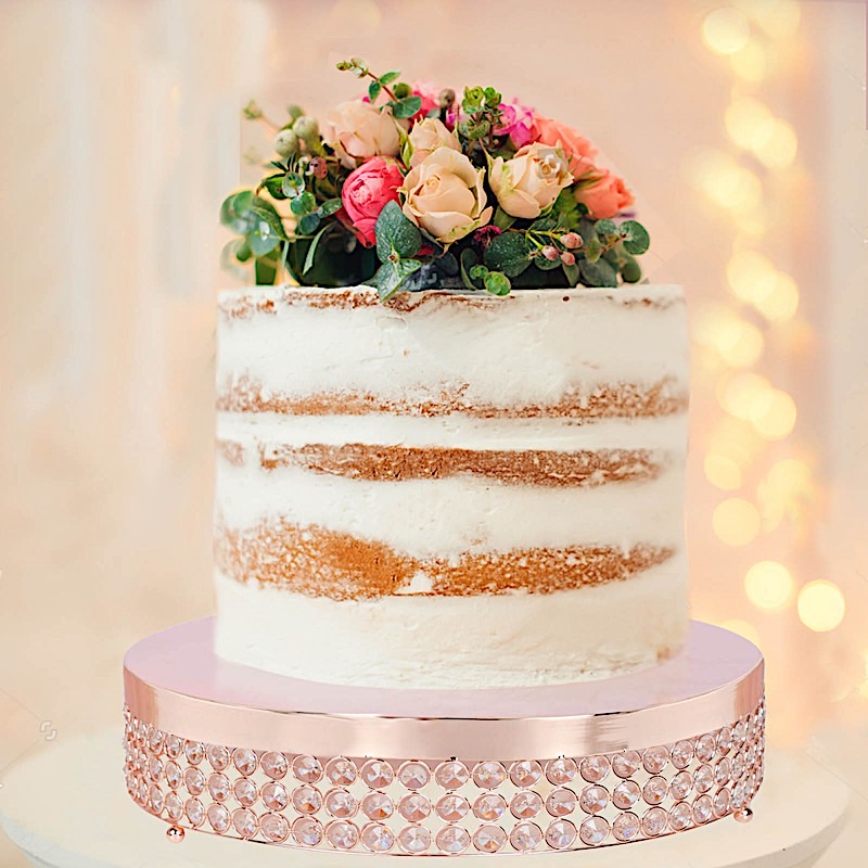 13.5" wide Metal Beaded CAKE STAND Wedding Party Home Birthday Decorations SALE - Picture 15 of 21
