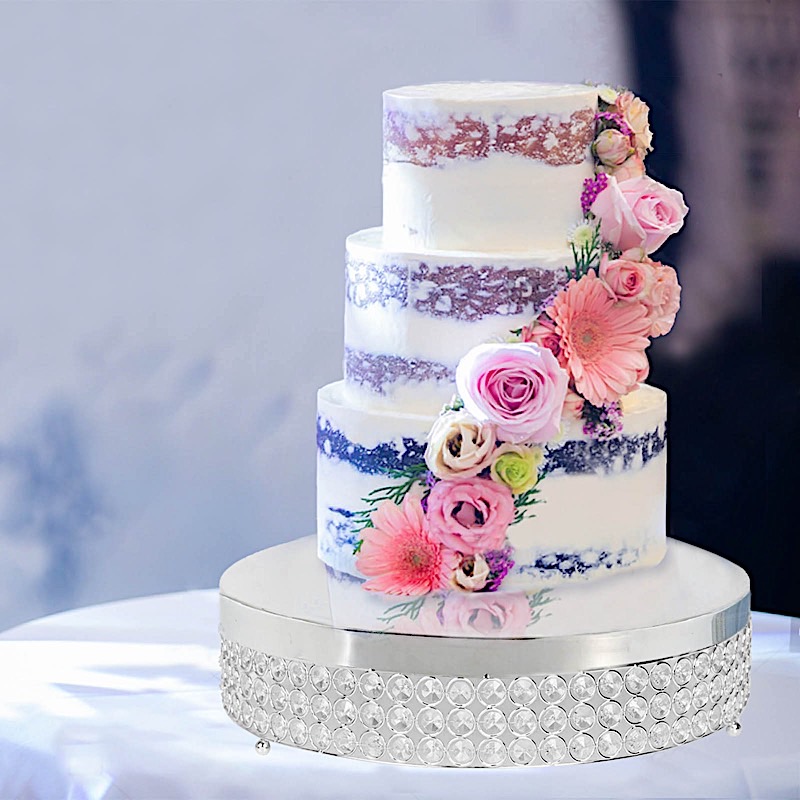 13.5" wide Metal Beaded CAKE STAND Wedding Party Home Birthday Decorations SALE - Picture 21 of 21