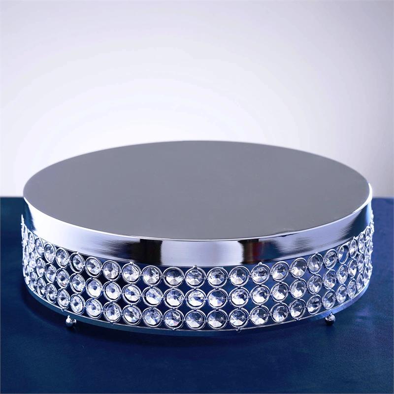 13.5" wide Metal Beaded CAKE STAND Wedding Party Home Birthday Decorations SALE - Picture 17 of 21