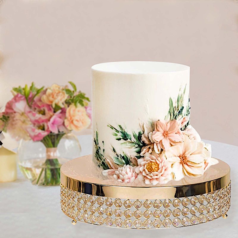 13.5" wide Metal Beaded CAKE STAND Wedding Party Home Birthday Decorations SALE - Picture 8 of 21