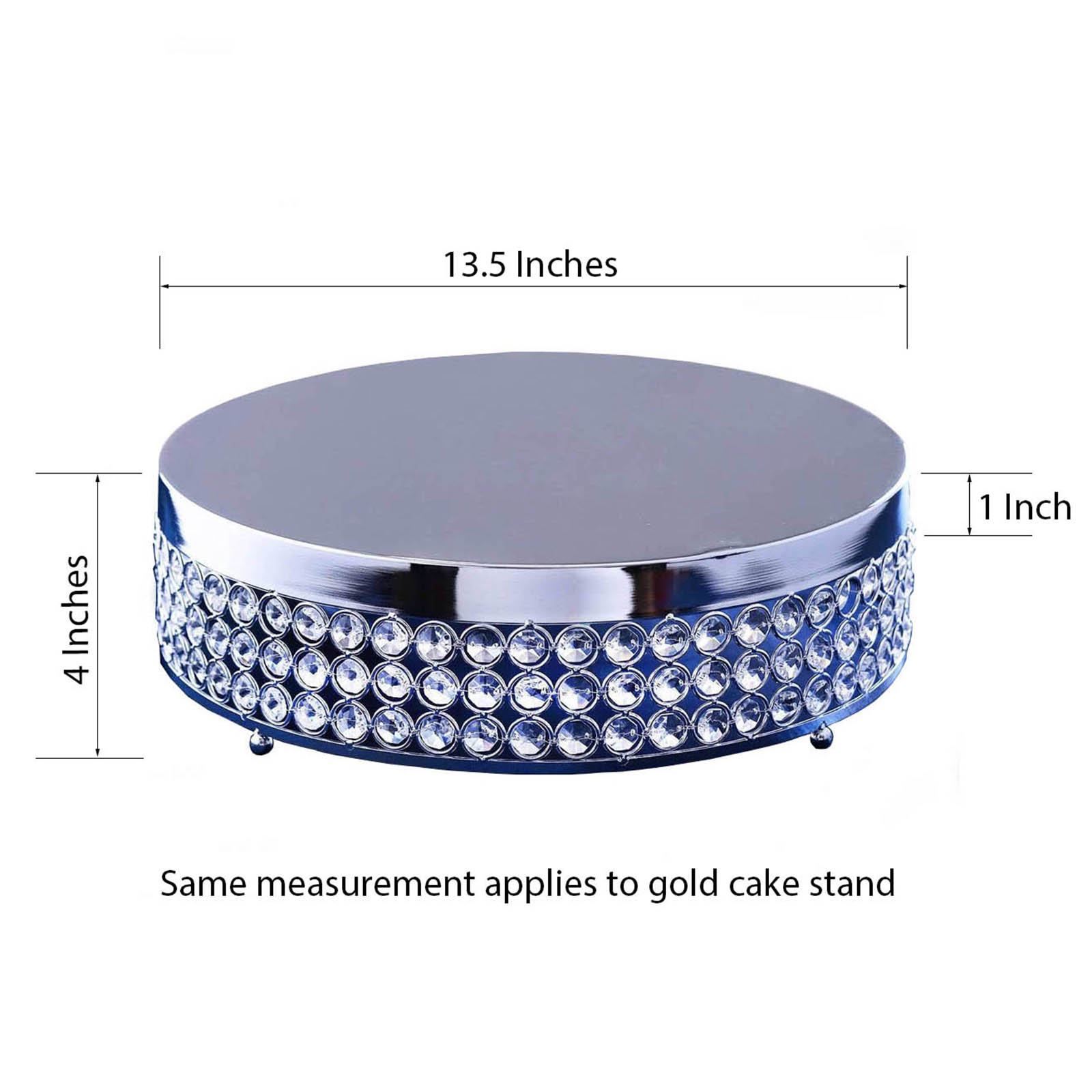 13.5" wide Metal Beaded CAKE STAND Wedding Party Home Birthday Decorations SALE - Picture 6 of 21