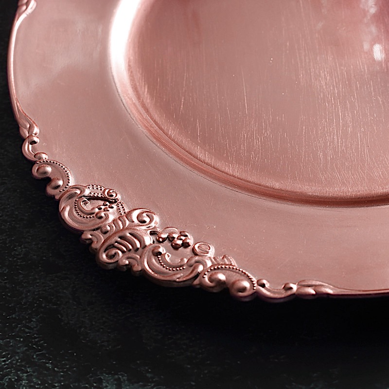 13-Inch Round Charger Plates Decorative Embossed Rim Party Wedding Sale - Picture 129 of 153