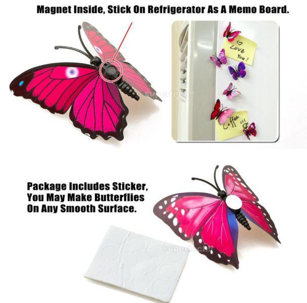 72 Pcs 3d Butterfly Stickers Diy Wall Decals Crafts Wedding Supply