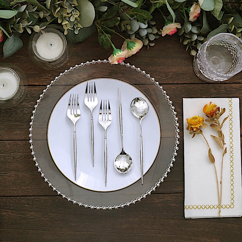24 Disposable 6 in Premium Plastic CUTLERY Spoons Forks Set Party Home Tableware - Picture 51 of 58