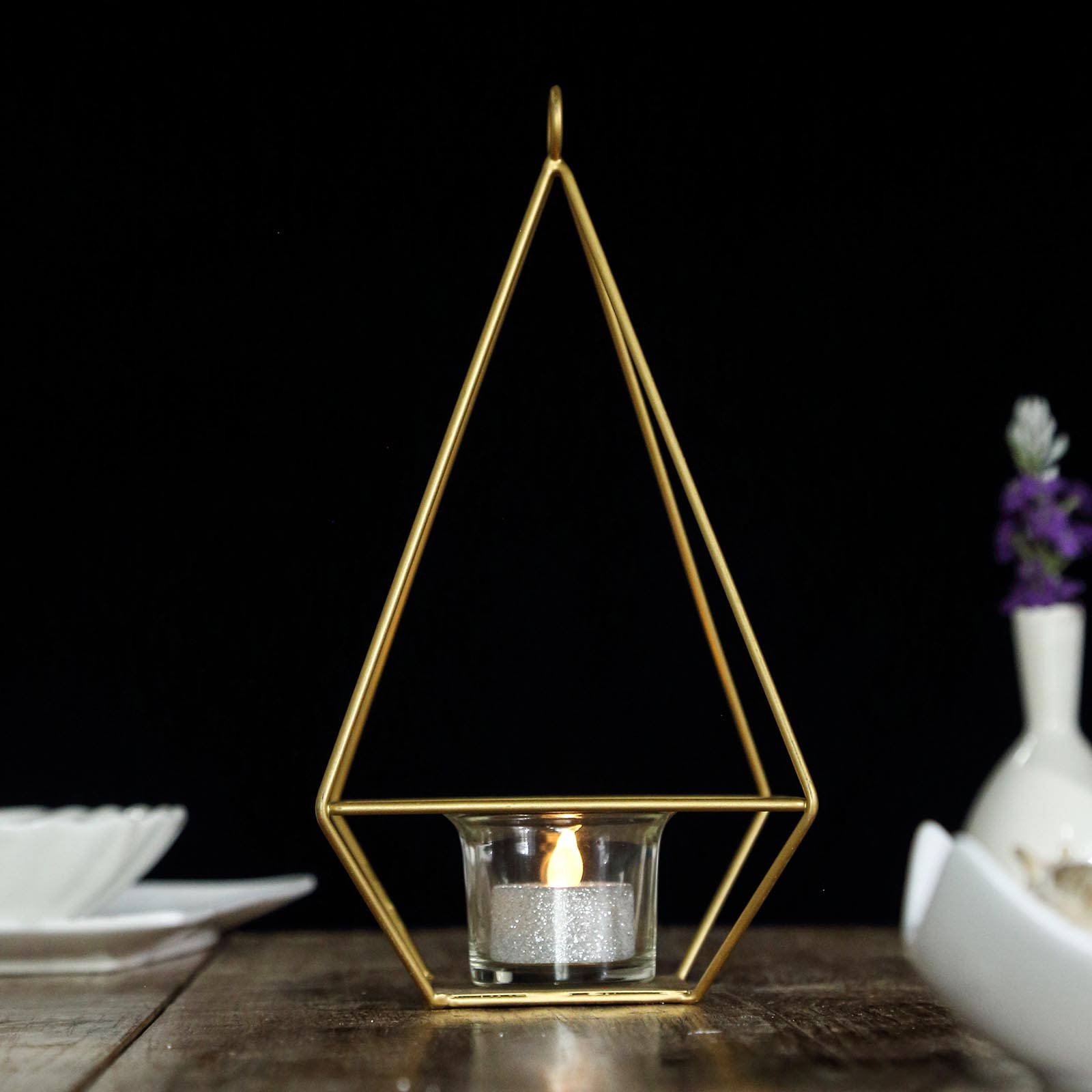 9.5-Inch tall Geometric Hanging Candle Holders Party Events Centerpieces Sale - Picture 5 of 14