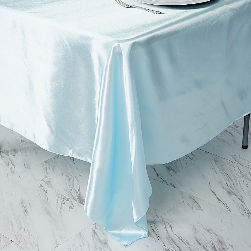 72 inches Square SATIN TABLE OVERLAYS Wedding Catering Event Dinner Decorations - Picture 34 of 244