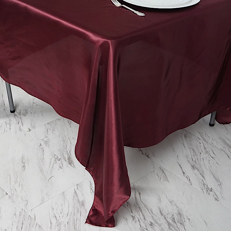 72 inches Square SATIN TABLE OVERLAYS Wedding Catering Event Dinner Decorations - Picture 47 of 244