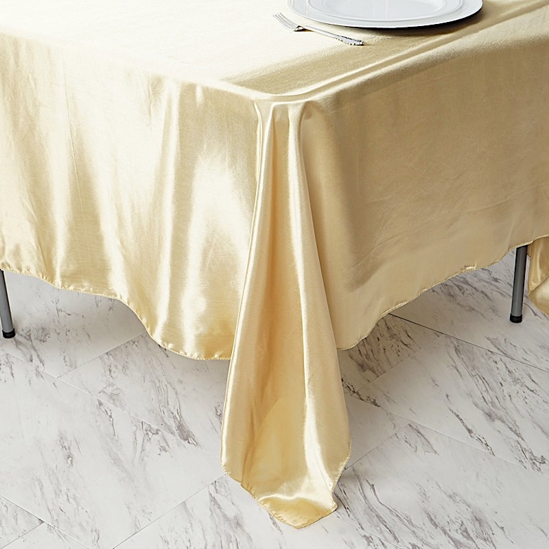 72 inches Square SATIN TABLE OVERLAYS Wedding Catering Event Dinner Decorations - Picture 54 of 244