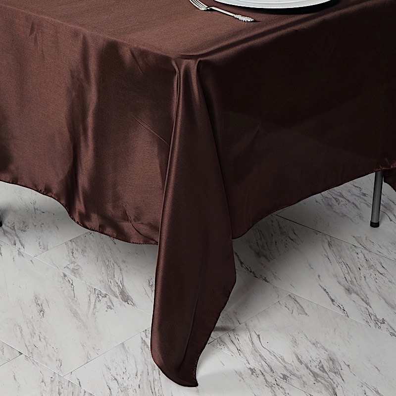 72 inches Square SATIN TABLE OVERLAYS Wedding Catering Event Dinner Decorations - Picture 61 of 244