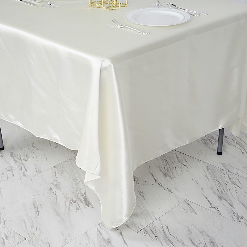 72 inches Square SATIN TABLE OVERLAYS Wedding Catering Event Dinner Decorations - Picture 112 of 244