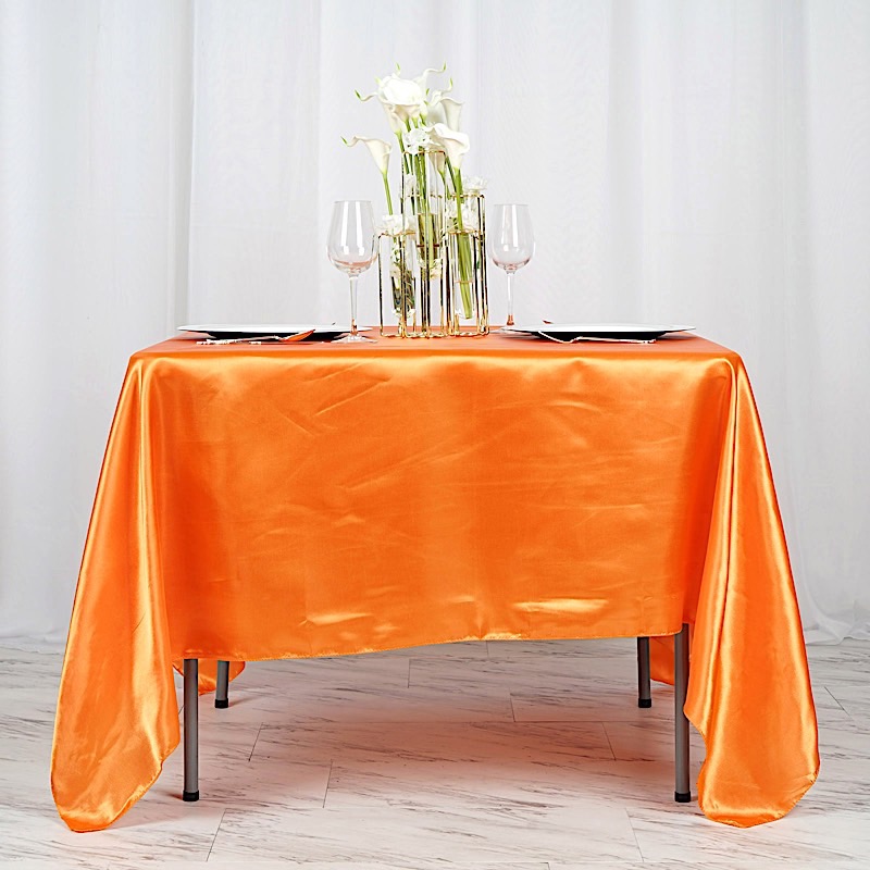 72 inches Square SATIN TABLE OVERLAYS Wedding Catering Event Dinner Decorations - Picture 144 of 244