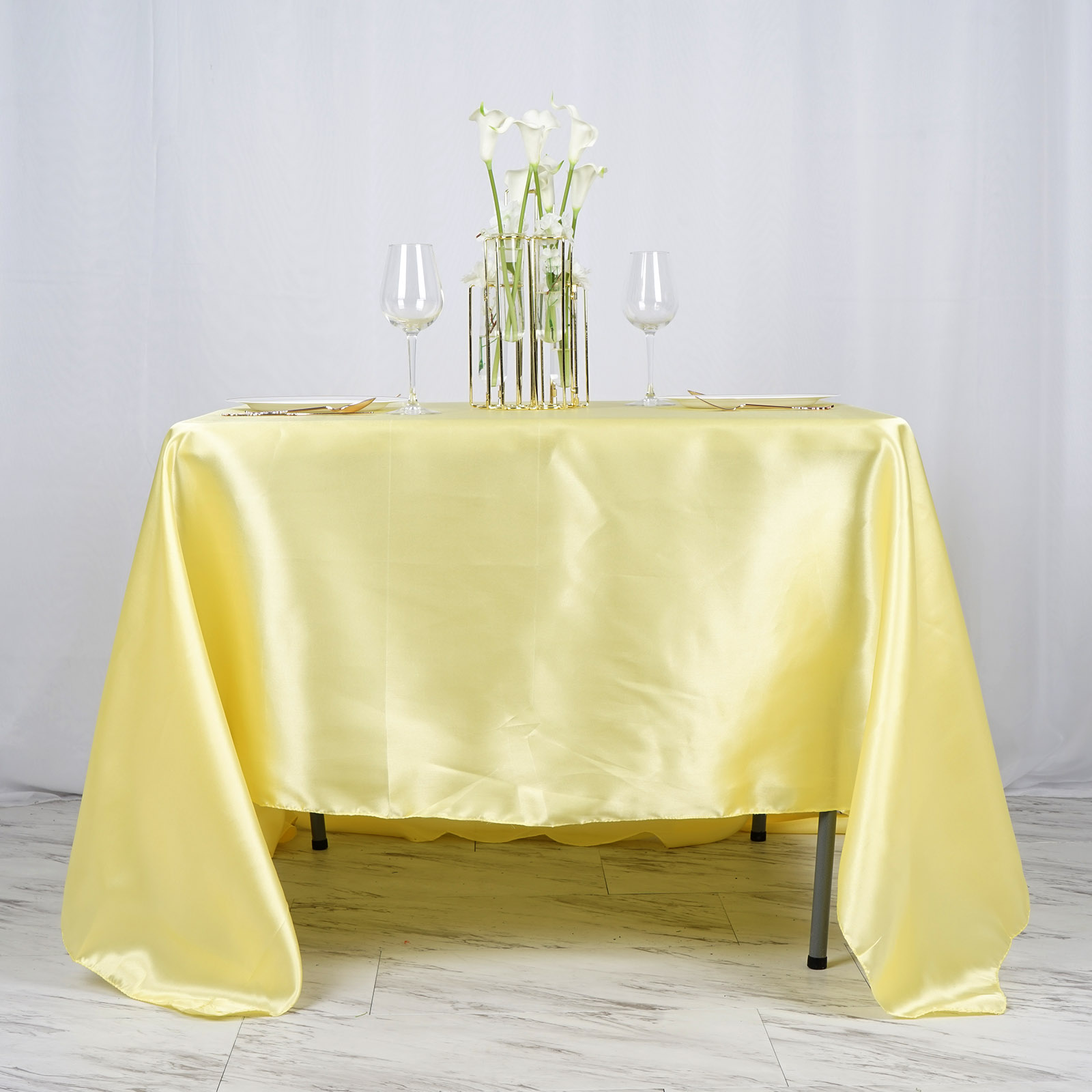 72 inches Square SATIN TABLE OVERLAYS Wedding Catering Event Dinner Decorations - Picture 242 of 244