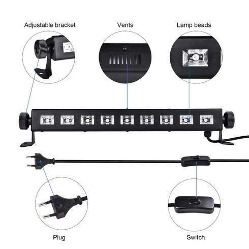 27 Watt LED Stage Wall Backdrop Strobe Spotlight Adjustable Rate Wedding - Picture 7 of 26