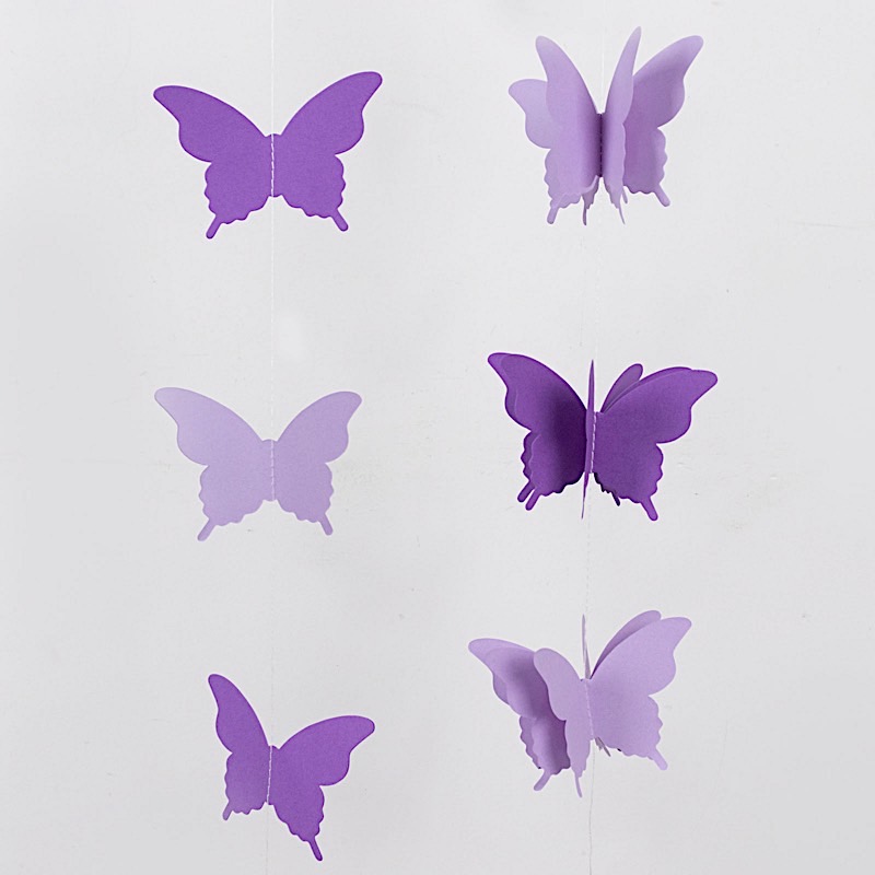 2 Metallic 9 feet Hanging 3D Butterfly Paper Party GARLANDS Party Decorations