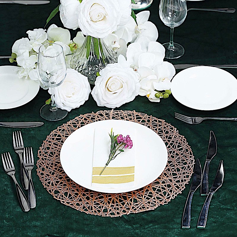 6 pcs 15-Inch wide Round Vinyl String Placemats Wedding Decorations Home Party - Picture 22 of 32