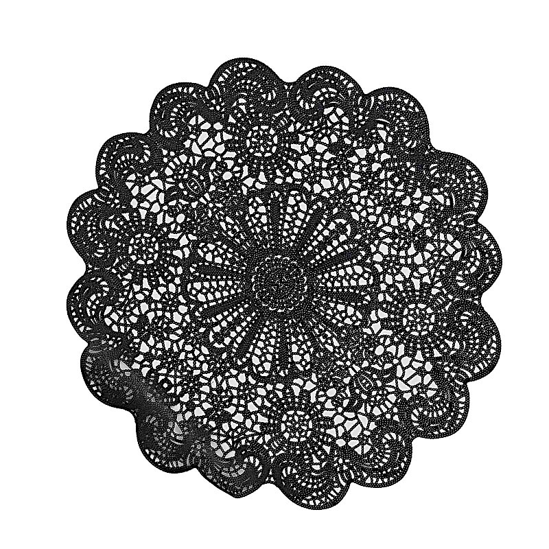 6 Round 15-Inch wide Romantic Floral Lace Vinyl Placemats Doilies Wedding Sale - Picture 7 of 26
