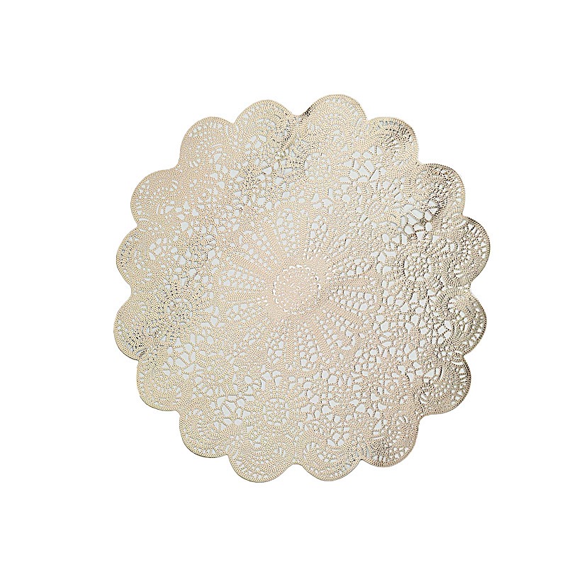 6 Round 15-Inch wide Romantic Floral Lace Vinyl Placemats Doilies Wedding Sale - Picture 15 of 26