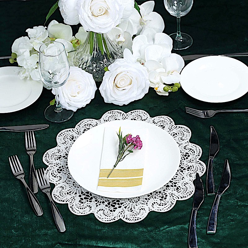 6 Round 15-Inch wide Romantic Floral Lace Vinyl Placemats Doilies Wedding Sale - Picture 20 of 26
