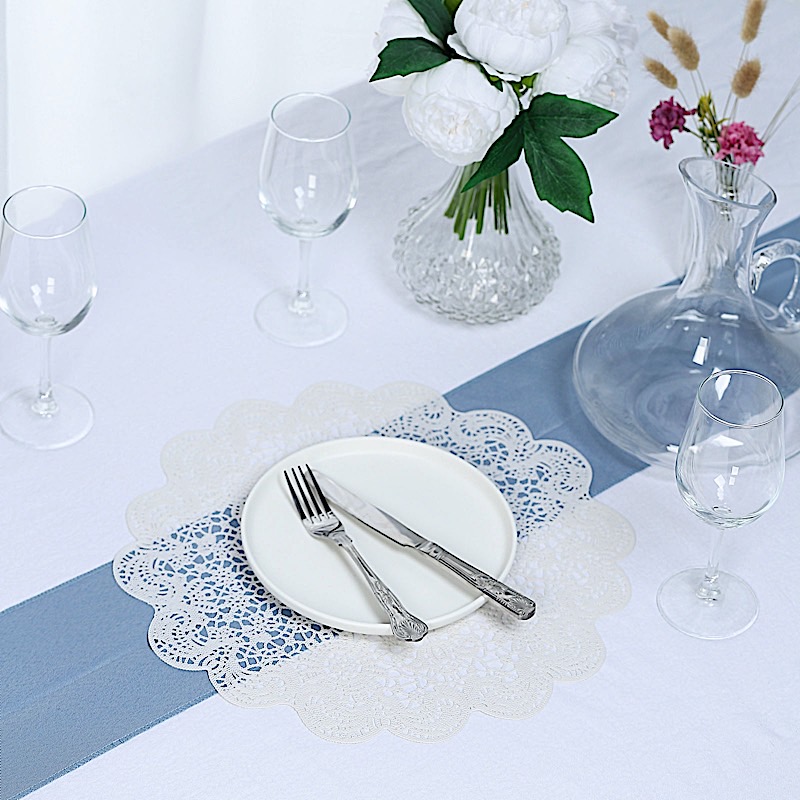 6 Round 15-Inch wide Romantic Floral Lace Vinyl Placemats Doilies Wedding Sale - Picture 21 of 26