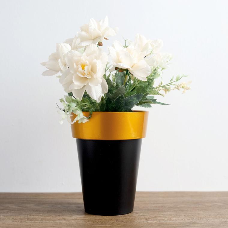 6 pcs 6-Inch Metallic Round PLASTIC Flower PLANT POTS Wedding Party Supplies
