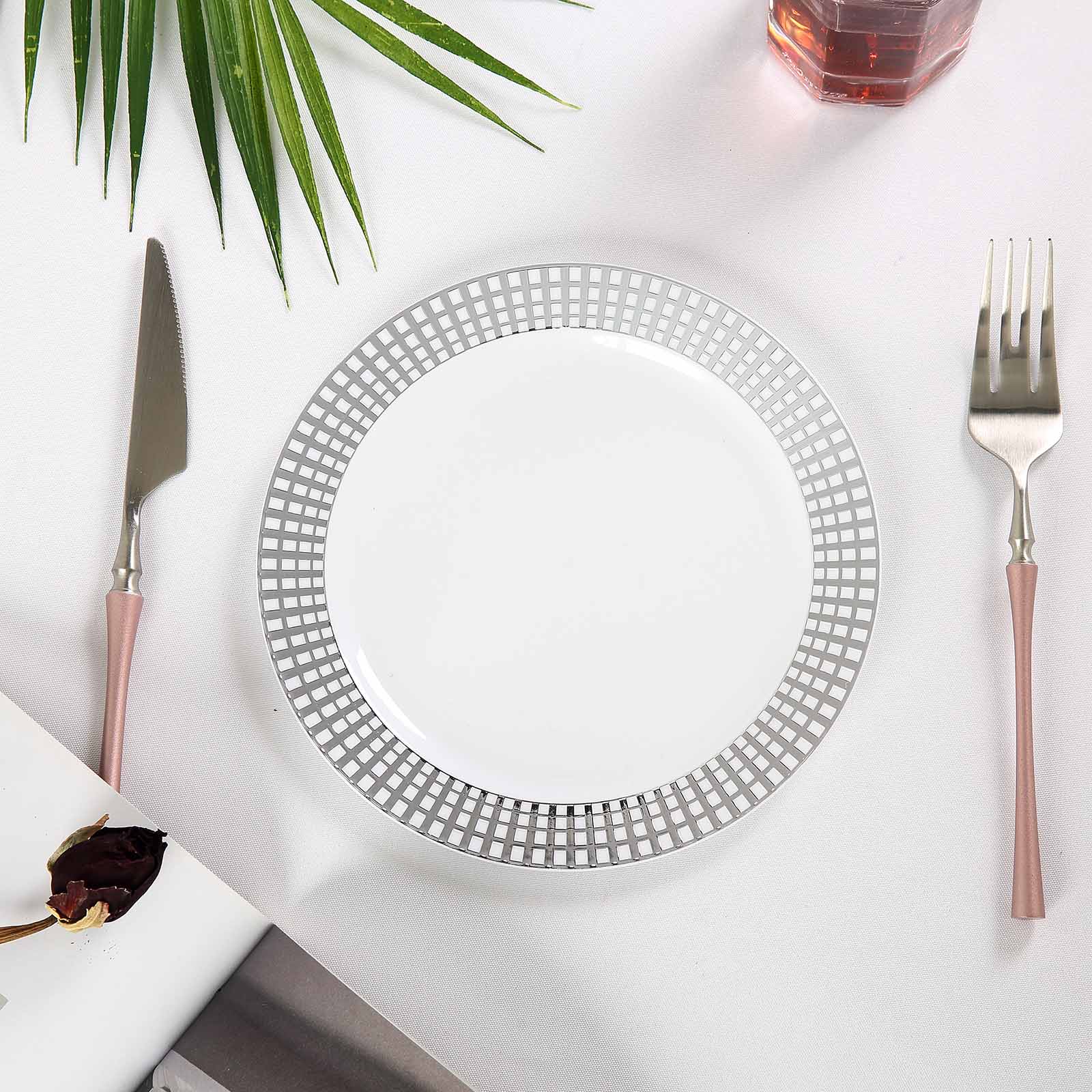 Hard Plastic 8" PLATES With RIM Party Wedding Catering Disposable