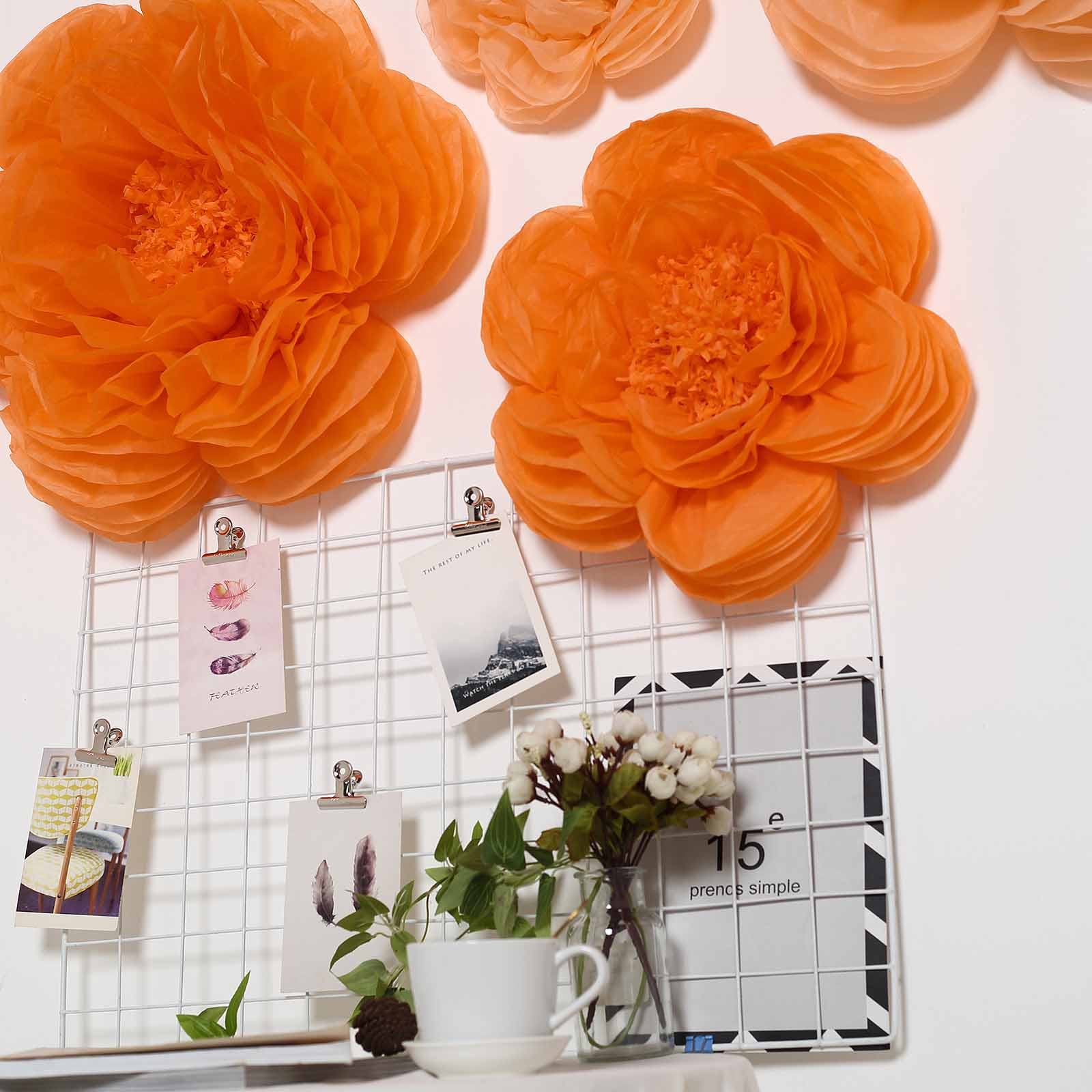 7 9 11 in Tissue Paper Peony Flowers Wall Backdrop Party Event Party Decorations