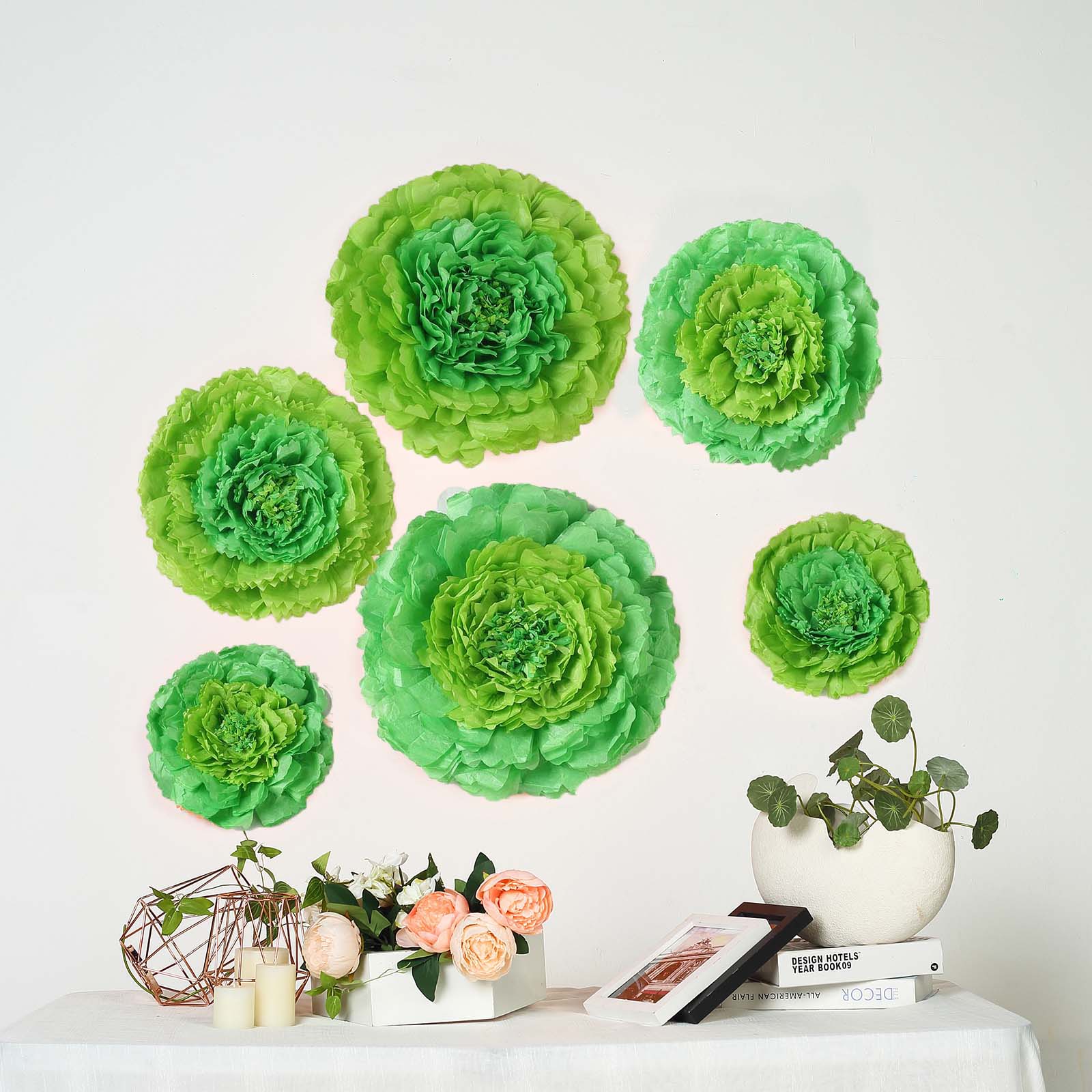 12 16 20 in Papel de tela claveles flores fondo de pared decoraciones de fiesta - Imagen 34 de 63