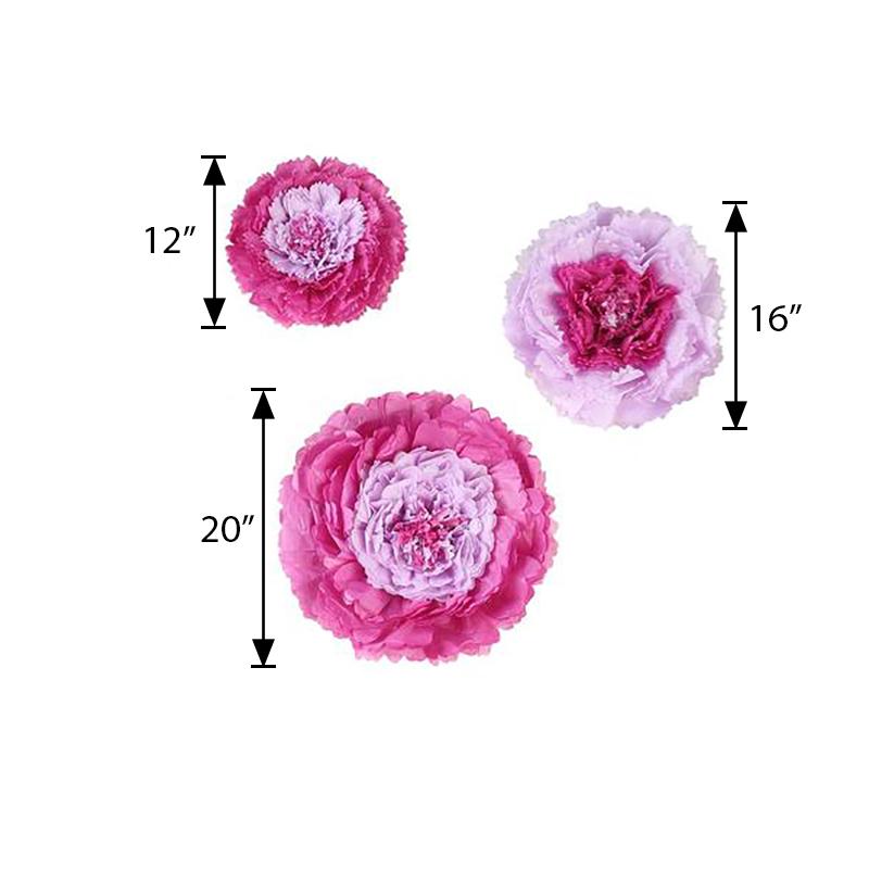 12 16 20 in Papel de tela claveles flores fondo de pared decoraciones de fiesta - Imagen 33 de 63