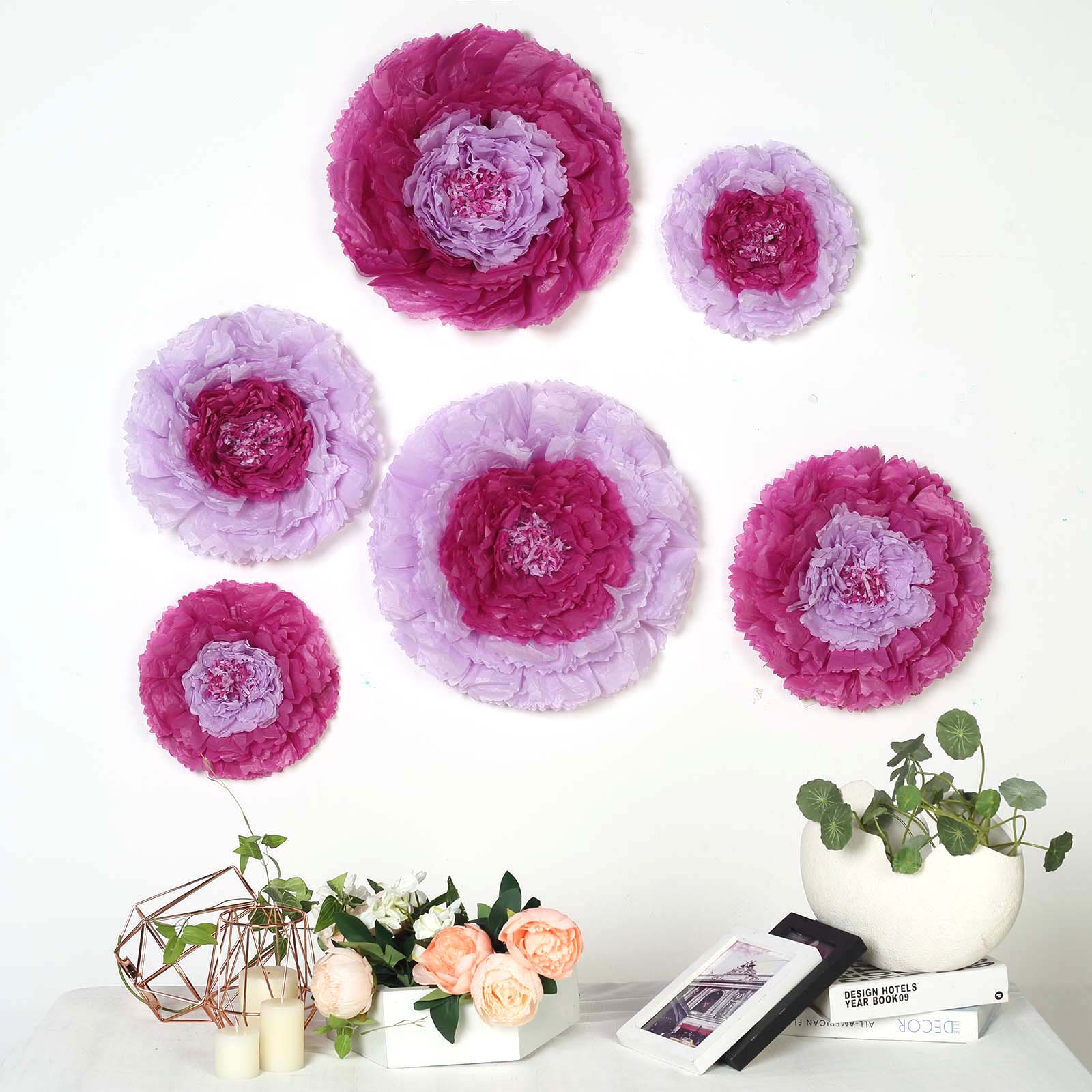 12 16 20 in Papel de tela claveles flores fondo de pared decoraciones de fiesta - Imagen 29 de 63