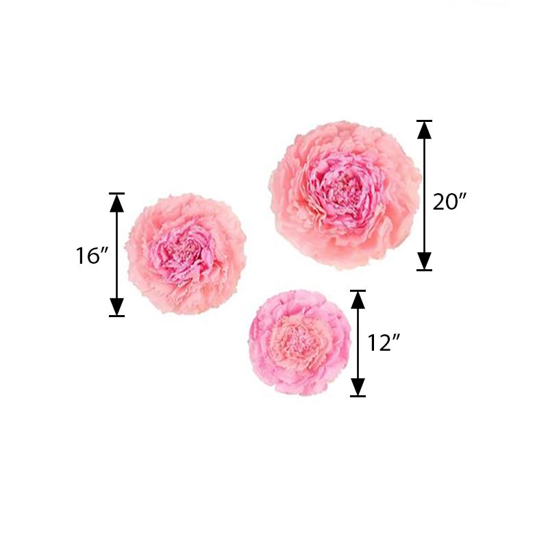 12 16 20 in Papel de tela claveles flores fondo de pared decoraciones de fiesta - Imagen 48 de 63