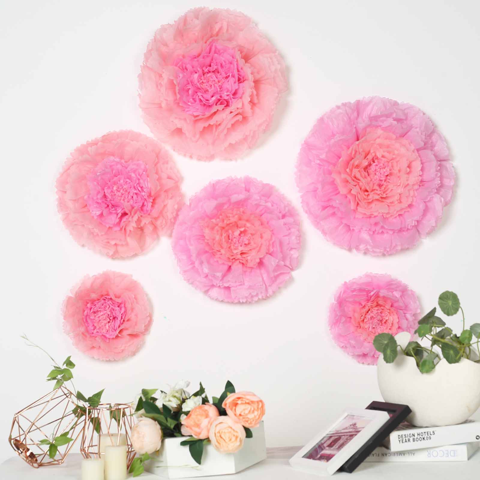 7 9 11 in Papel Tejido Claveles Flores Fondo de Pared Evento Fiesta Decoraciones - Imagen 14 de 60