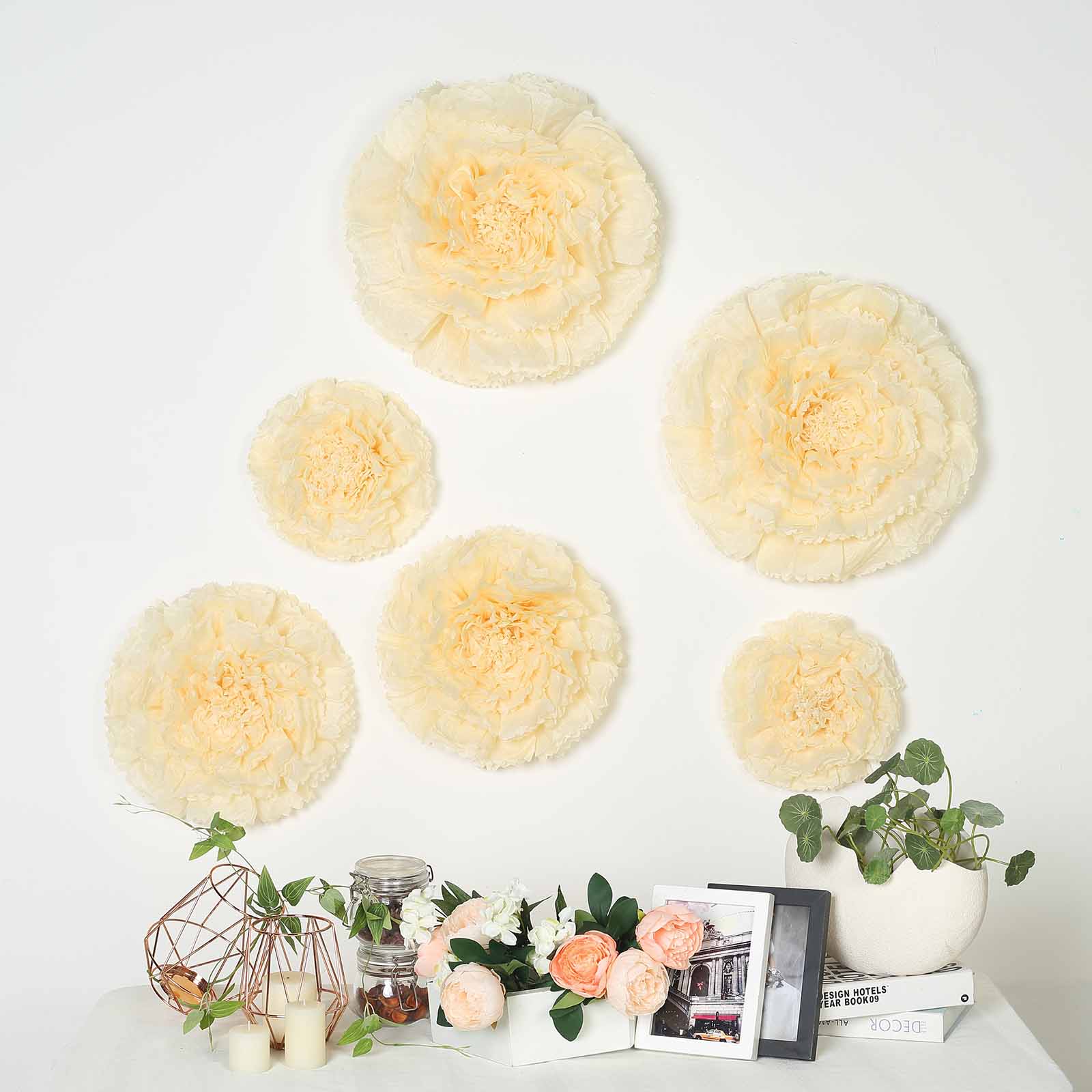 7 9 11 in Papel Tejido Claveles Flores Fondo de Pared Evento Fiesta Decoraciones - Imagen 34 de 60
