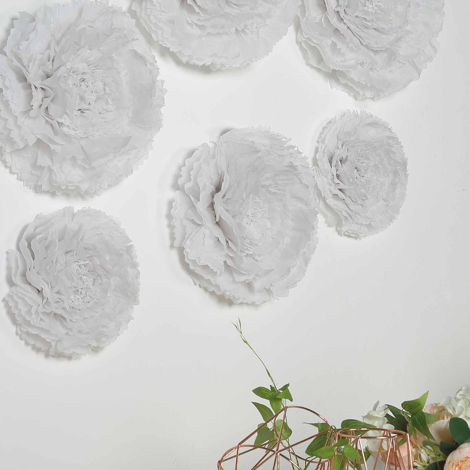 12 16 20 in Papel de tela claveles flores fondo de pared decoraciones de fiesta - Imagen 56 de 63