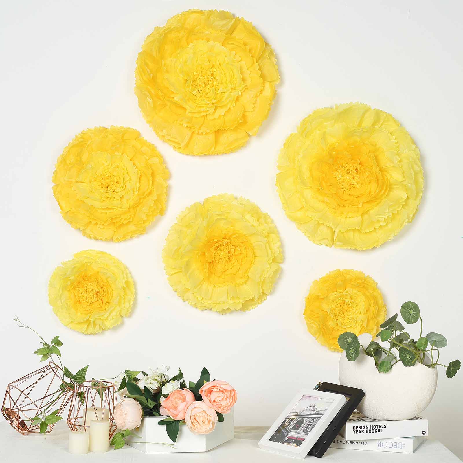 12 16 20 in Papel de tela claveles flores fondo de pared decoraciones de fiesta - Imagen 59 de 63