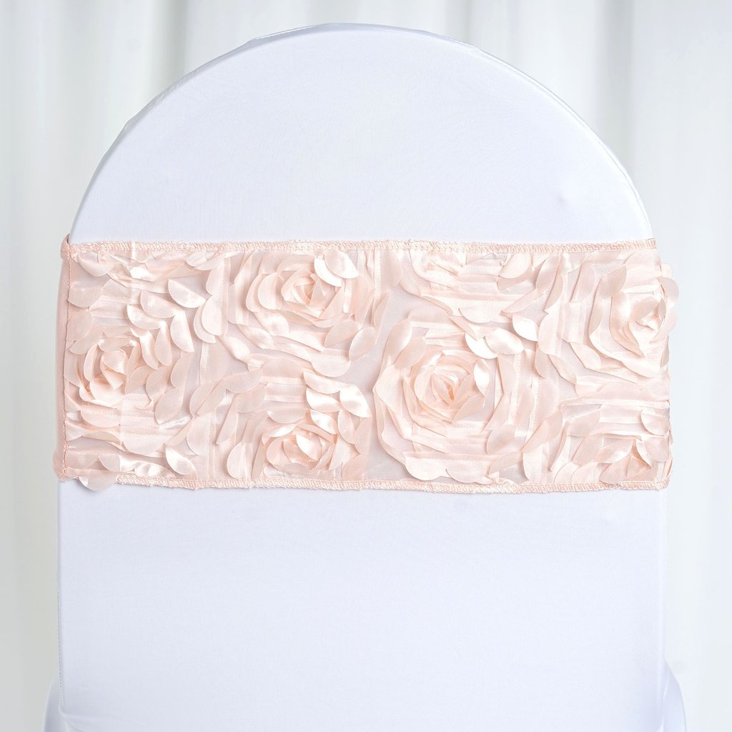 Satin Rosettes Stretchable Spandex Banquet Chair Sashes Wedding Decorations SALE