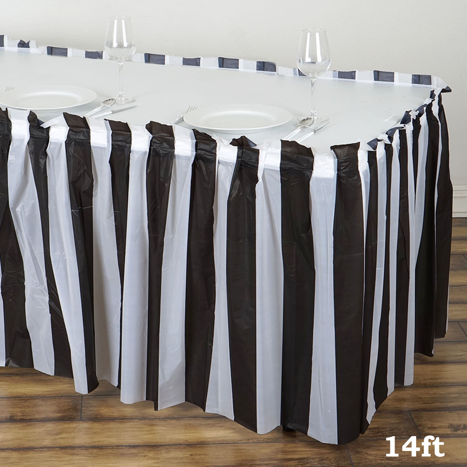 Stripes Plastic TABLE SKIRT 14 feet x 29" Wedding Party Dinner Decorations SALE - Picture 6 of 6