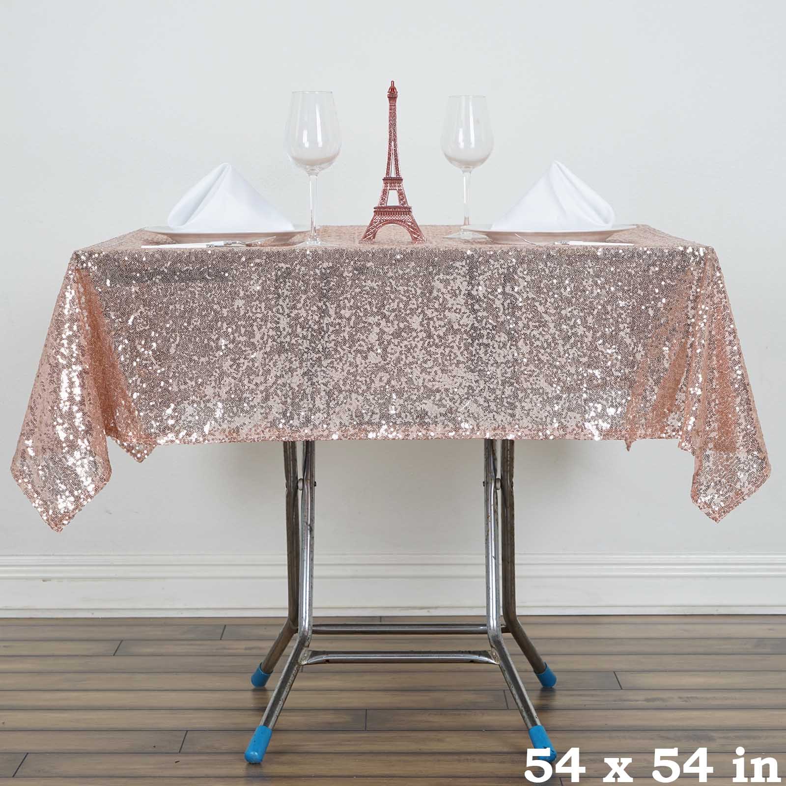 SEQUINS 54x54" SQUARE Cocktail Table Tablecloths Dinner Wedding Party