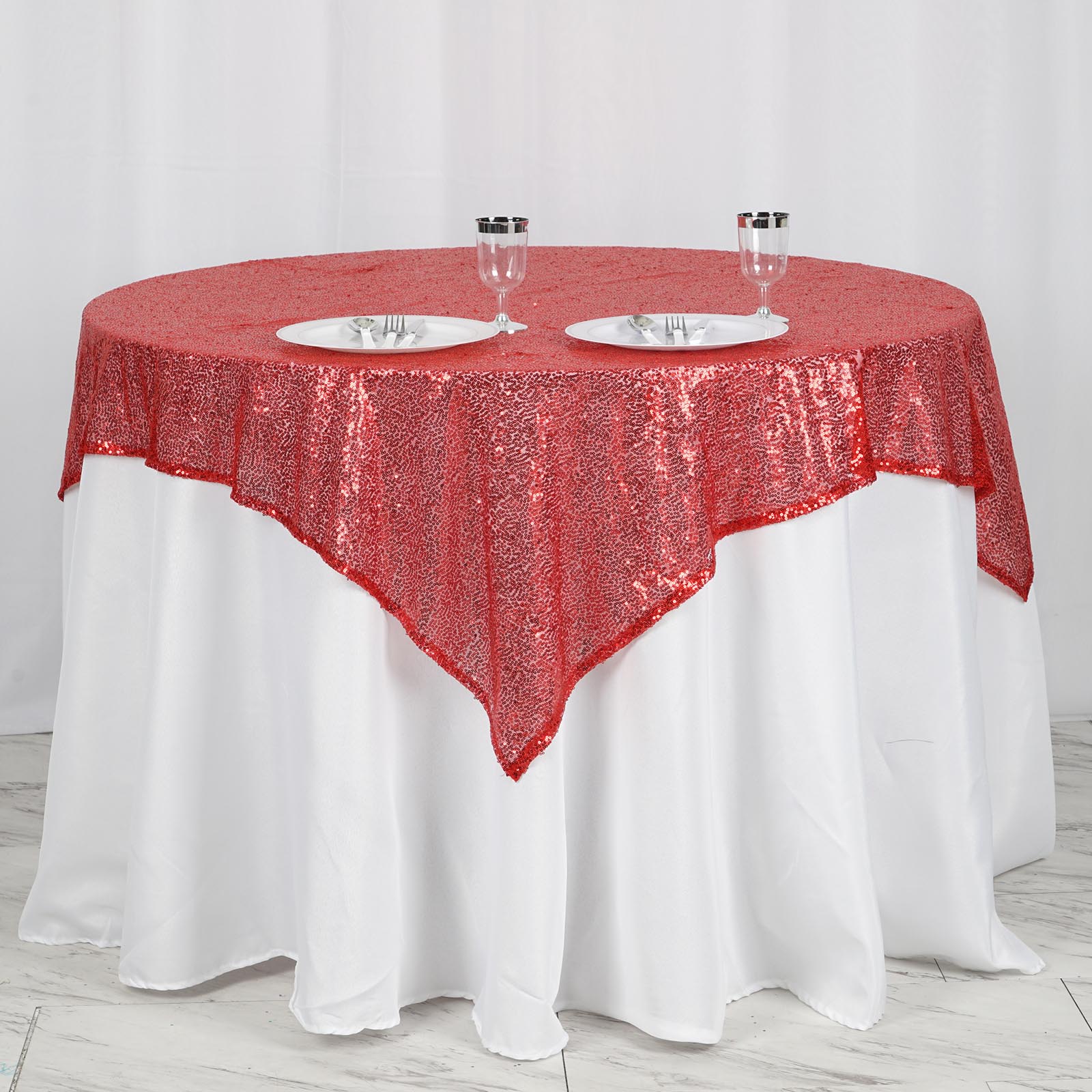 SEQUINS 54x54" SQUARE Cocktail Table Tablecloths Dinner Wedding Party