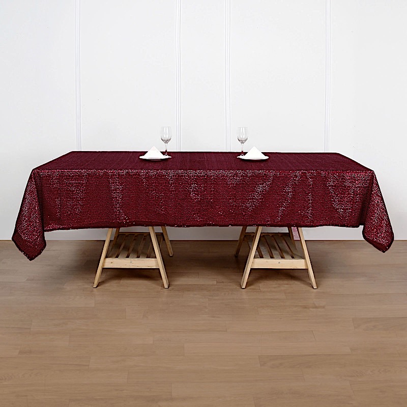 60" x 102" Sequin RECTANGULAR Tablecloth Dinner Wedding Linens Party Decorations - Picture 18 of 54